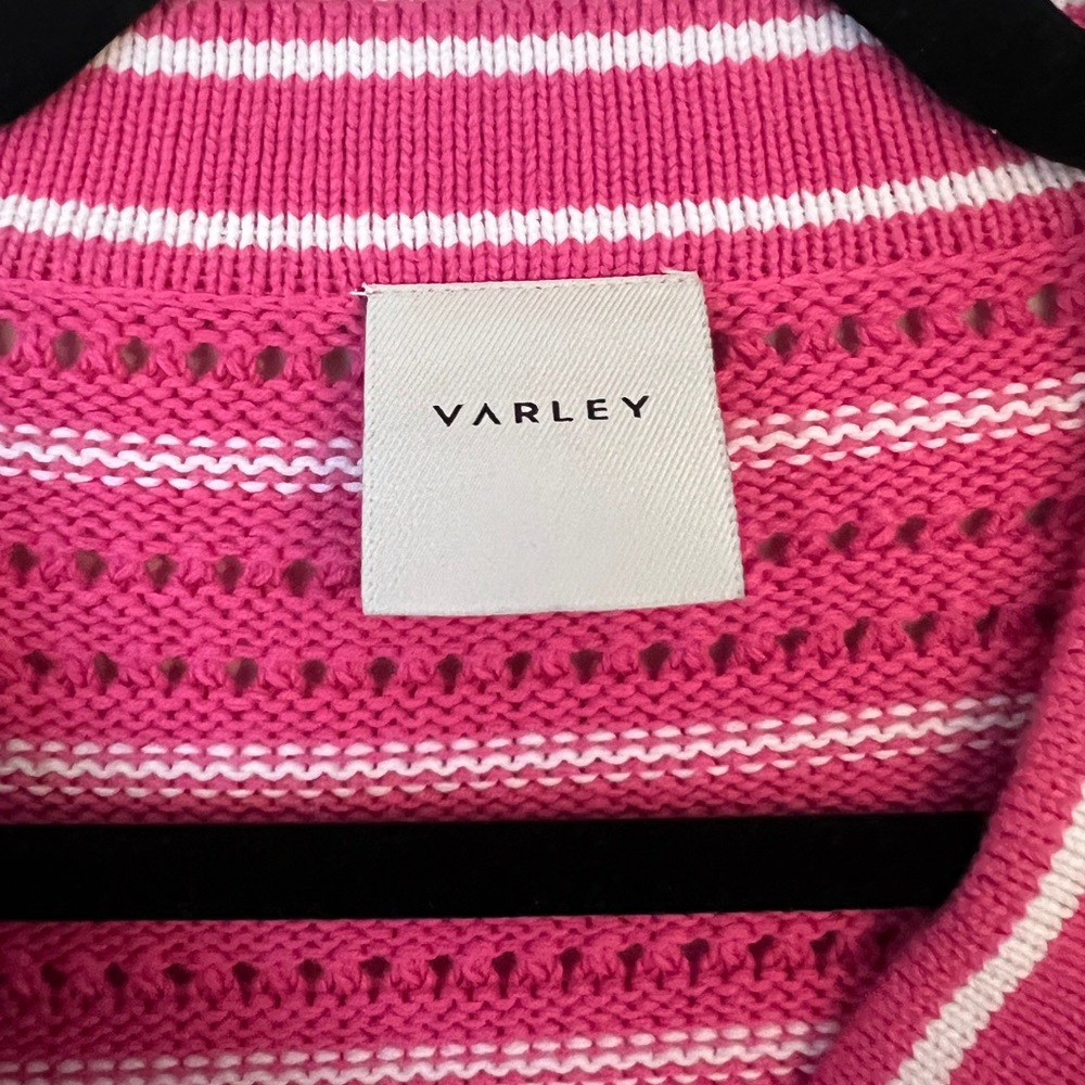 Varley Pink Striped Women's Cardigan - Picture 3 of 6